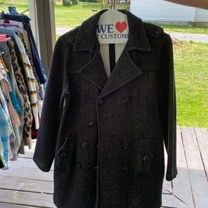 Large winter coat button up